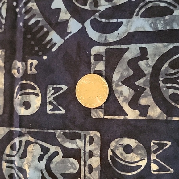 Variety of blues, black, white, and greys in a Batik Tikki design - 1 yard - Picture 3 of 6